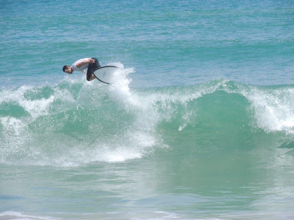 Toby Atkins testing Gecko Glue Surf Wax at Khok Kloi